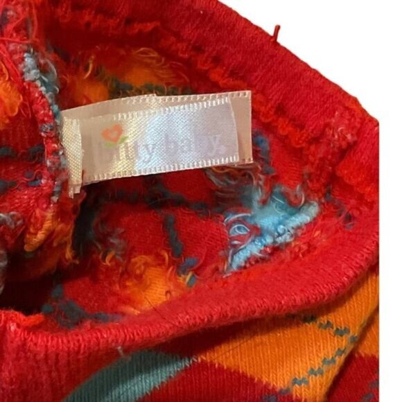 American Girl Bitty Baby Doll Red Argyle Footed Tights - Picture 3 of 4